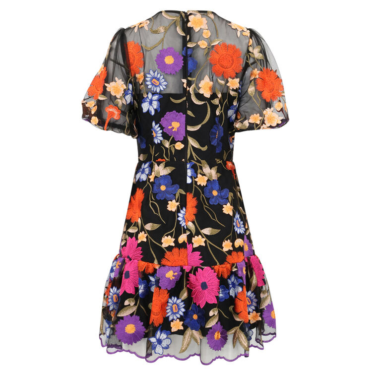 Yasmin Fall Foliage Embroidery Dress image number null