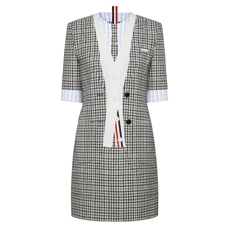 Tweed Patch Pocket Sack Mini Dress image number null