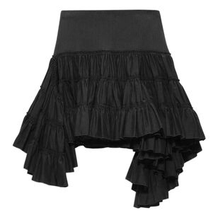Ruffle Rib Knit Mini Skirt