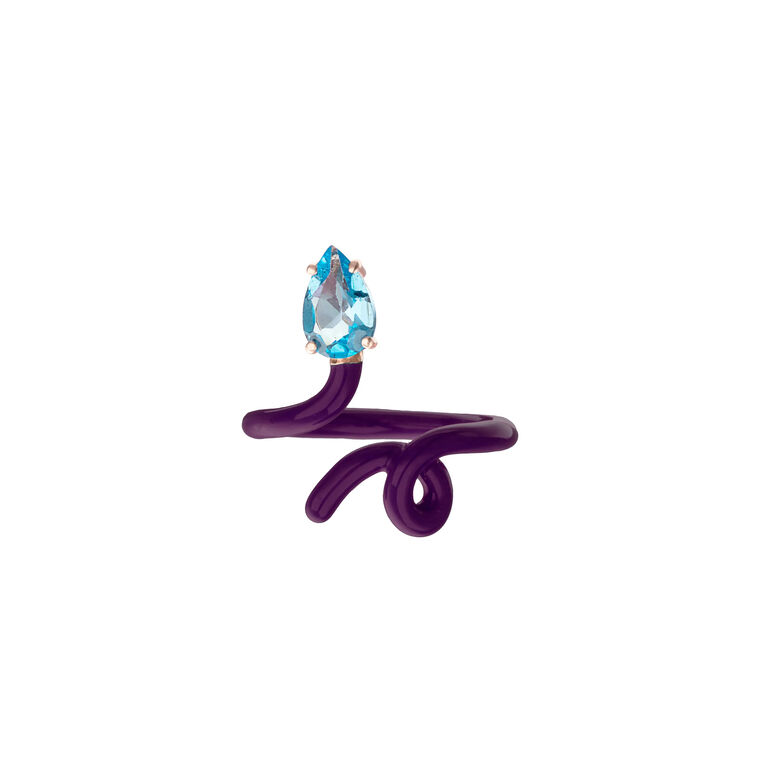Baby Vine Blue Topaz Tendril Ring image number null