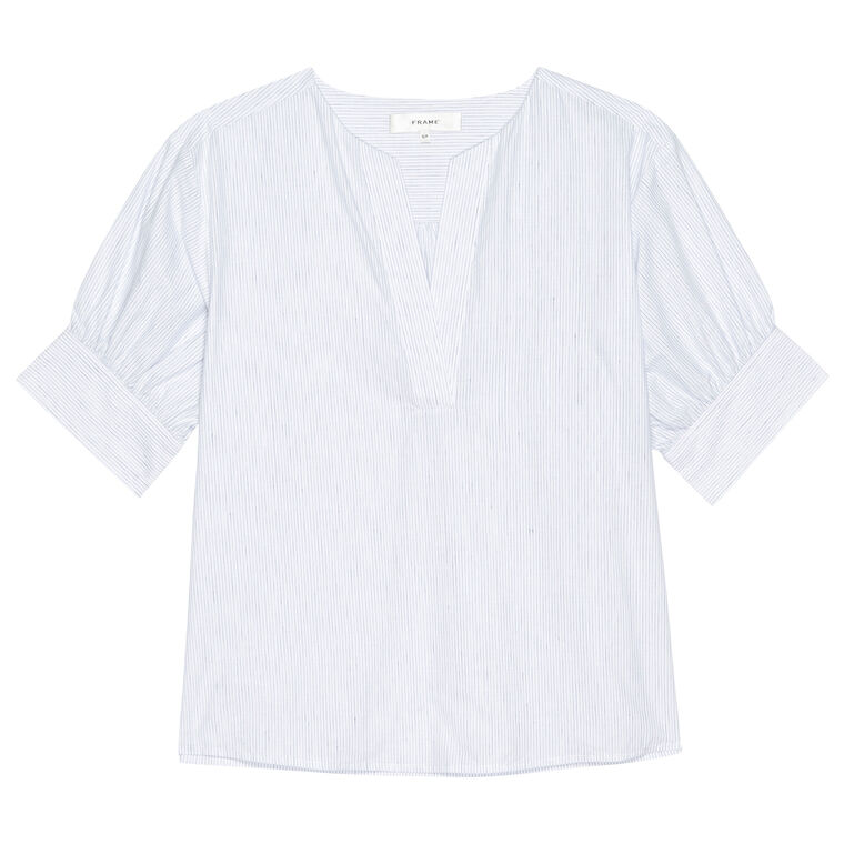 The V-Neck Short Sleeve Popover Blouse image number null