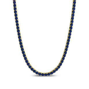 Blue Sapphire CZ Tennis Necklace