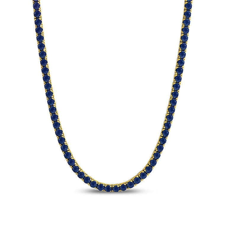 Blue Sapphire CZ Tennis Necklace image number null