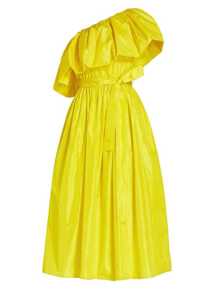 Ruffle Dress In Silk Taffeta image number null