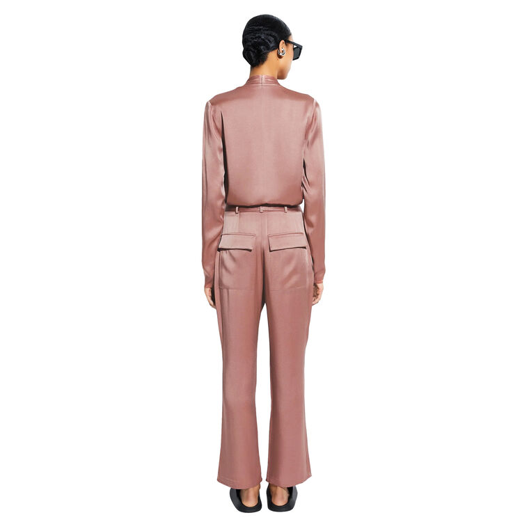 Satin Tapered Pleated Pant image number null
