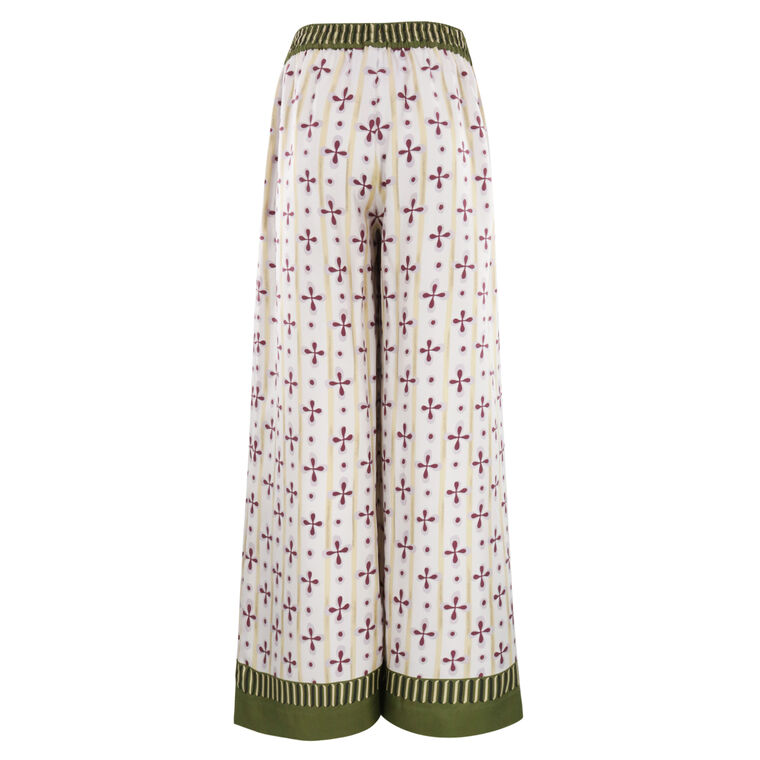 Silk-Twill Wide-Leg Palazzo Placee Pant image number null
