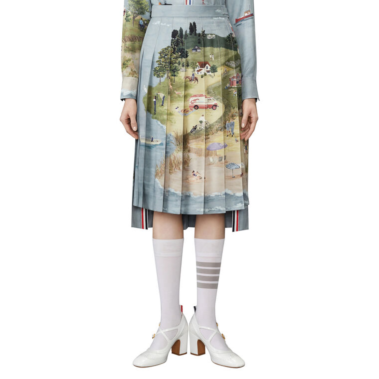 Nantucket Knee Length Classic Back Pleated Skirt image number null
