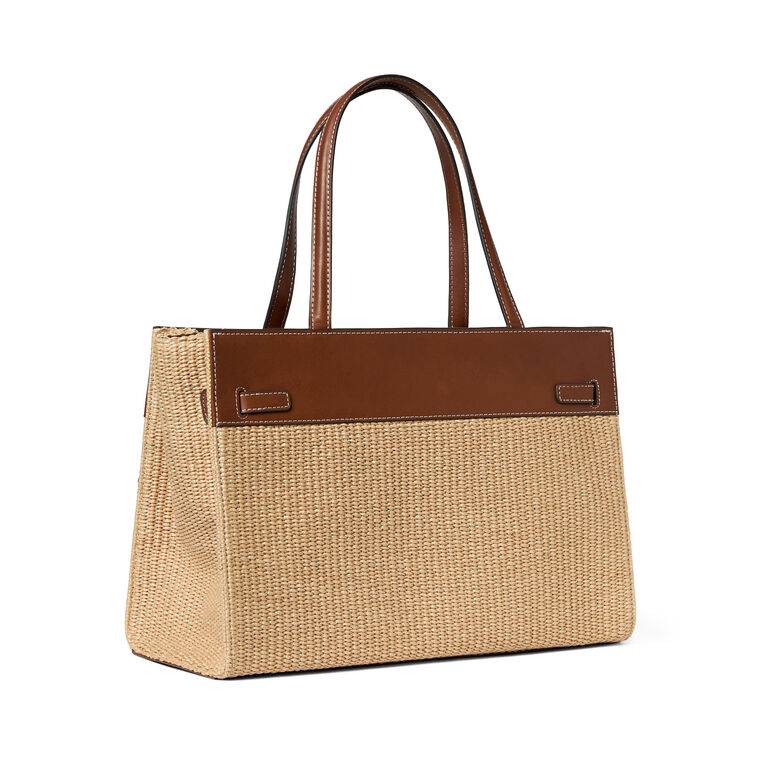 Aidan Natural Straw Work Tote image number null