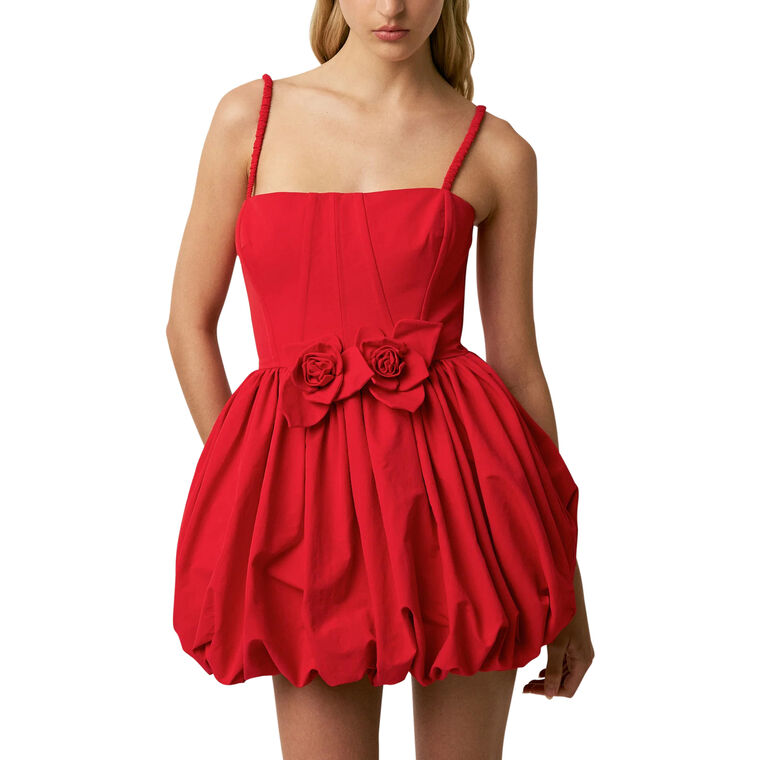Anais Sleeveless Mini Dress With Floral Applique image number null