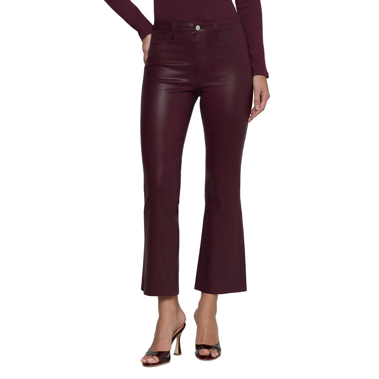 Kendra High Rise Crop Flare Coated Jean image number null