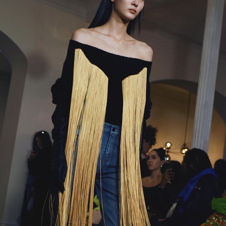 Brady Fringe Off-the-Shoulder Sweater image number null
