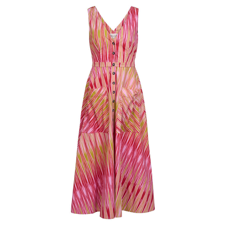 Zoey Sleeveless Patch Pocket Midi Dress image number null