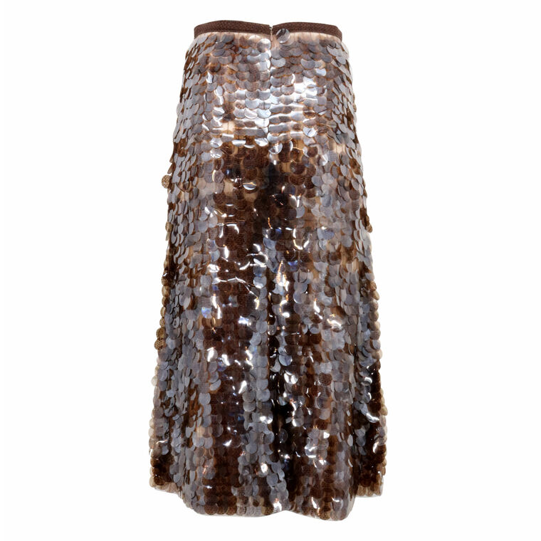 Asymmetric Paillette Midi Skirt image number null
