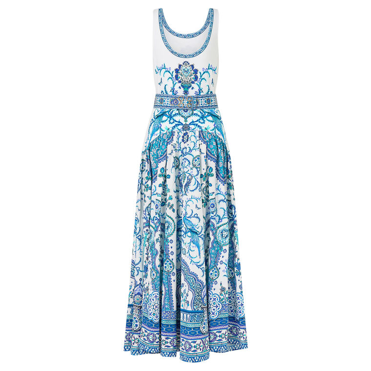 Jersey Tank Maxi Dress With Contrast Skirt image number null