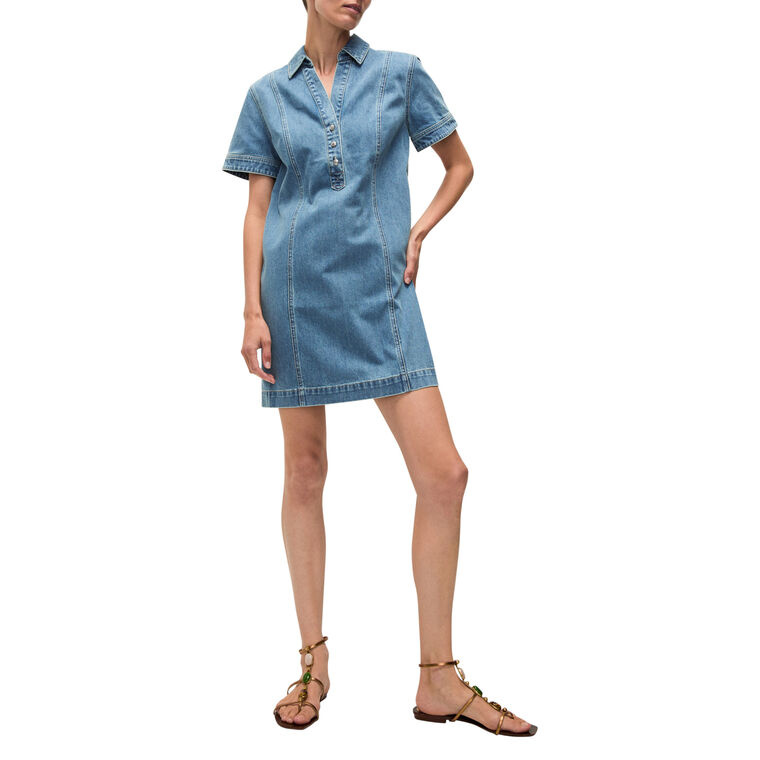 Otto Denim Polo Mini Dress image number null