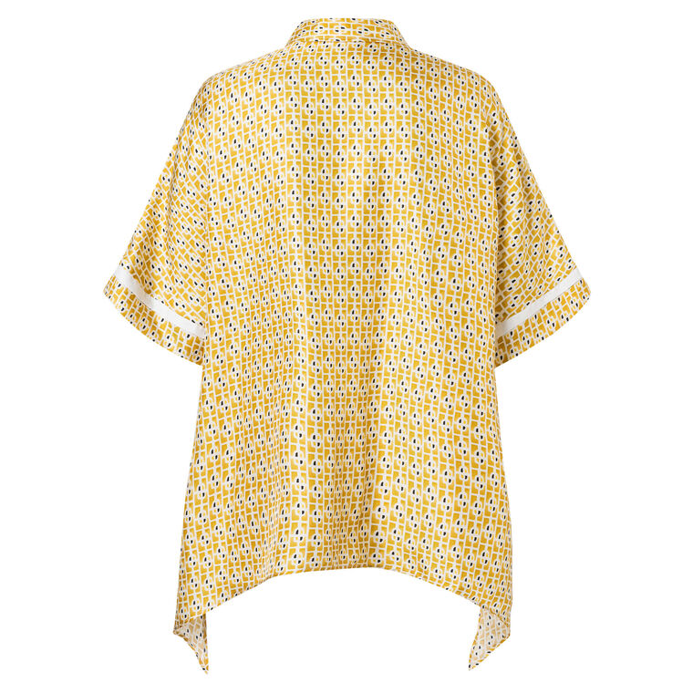 Elvira Short Sleeve Printed Silk Blouse image number null