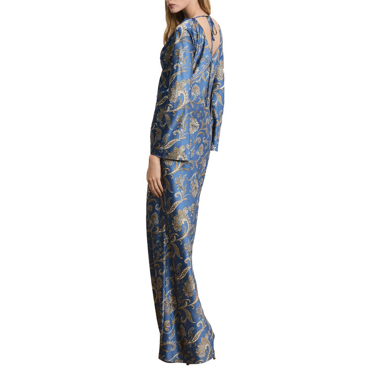 Ember Long Sleeve Silk-Blend Maxi Dress image number null