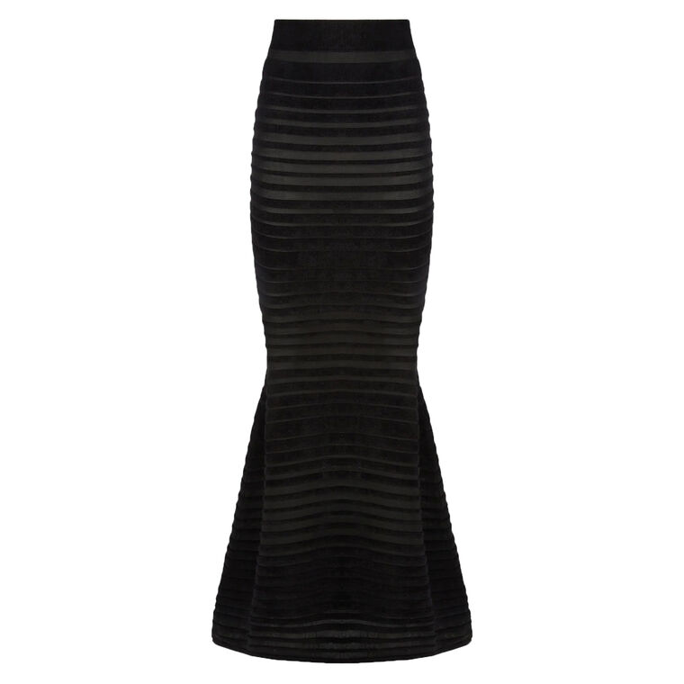 Tonal Stripe Mermaid Skirt image number null