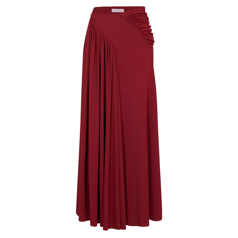 Jersey Maxi Skirt With Ruched Details image number null
