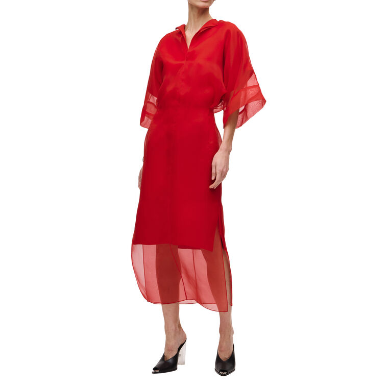 The Zuri Short Sleeve Blouson Midi Dress image number null