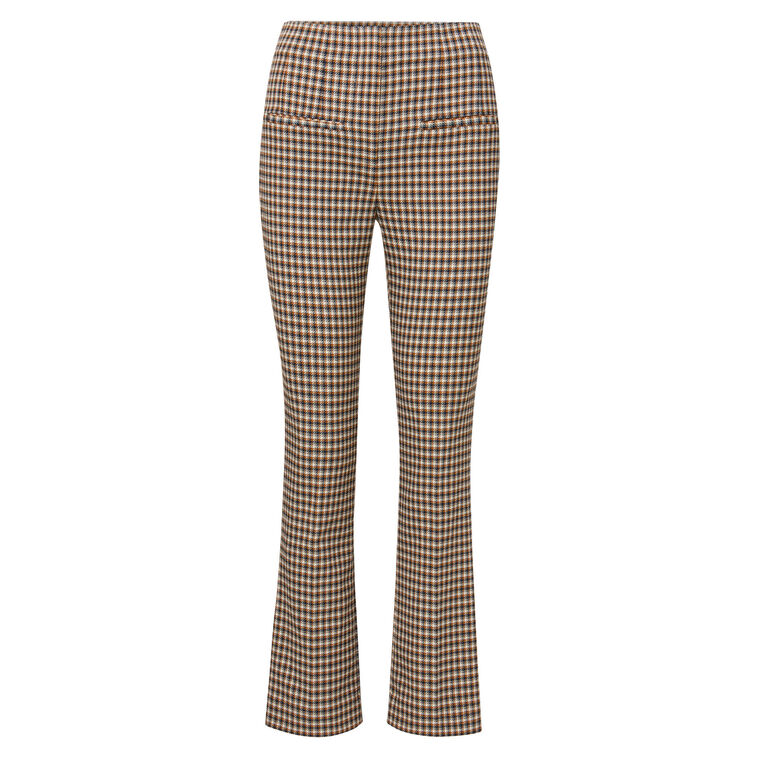 Kean Cropped Slim-Leg Houndstooth Pant image number null
