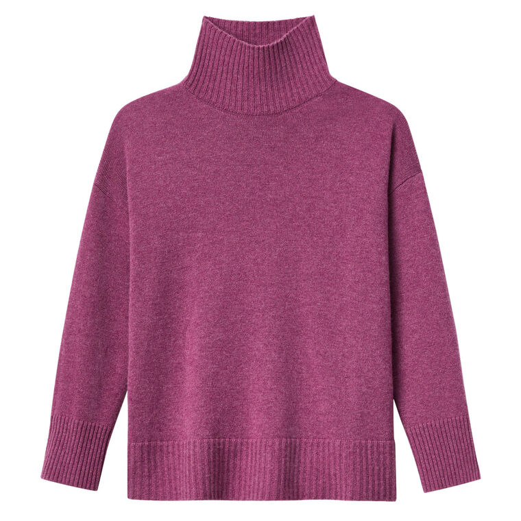 Long Sleeve Stand Collar Cashmere Sweater image number null