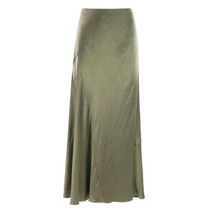 Paneled Satin Bias Skirt