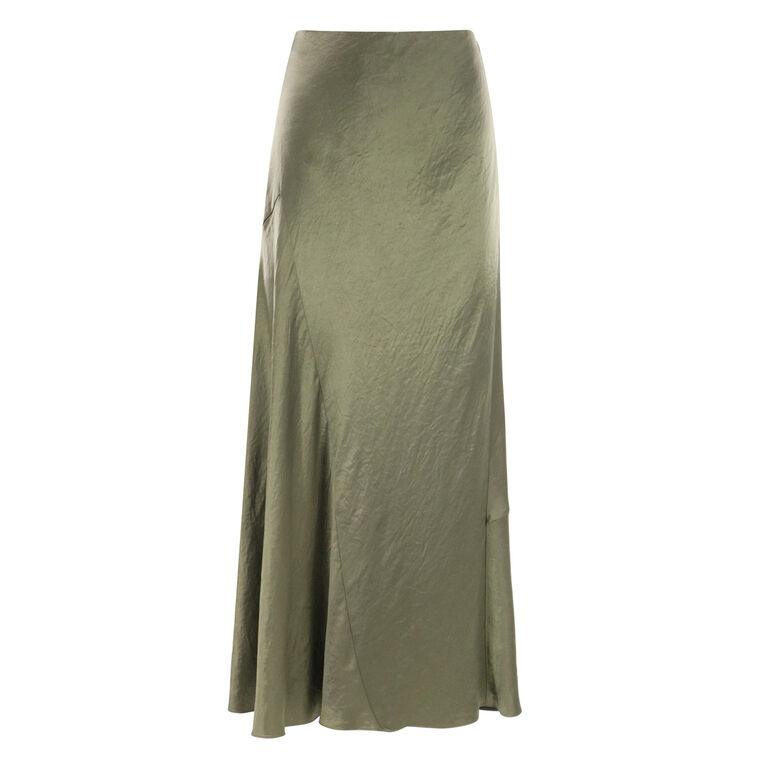 Paneled Satin Bias Skirt image number null