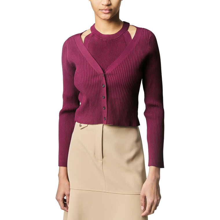 Lonnie Long Sleeve Viscose Knit Layer Cardigan image number null