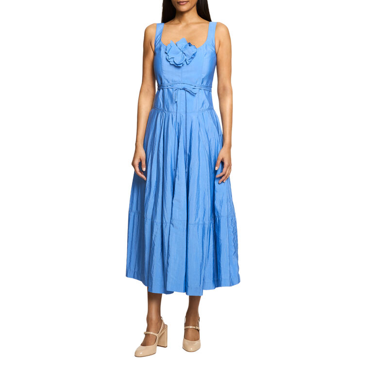 Joisian Sleeveless Flower Detail Midi Dress image number null