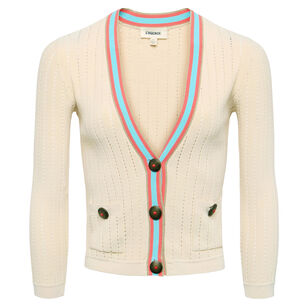 Irvin Pointelle Knit Cropped Cardigan