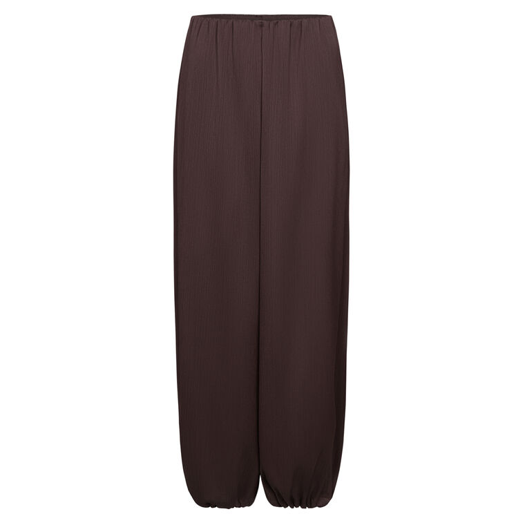 Mid-Rise Plisse Crinkle Drawcord-Hem Pant image number null