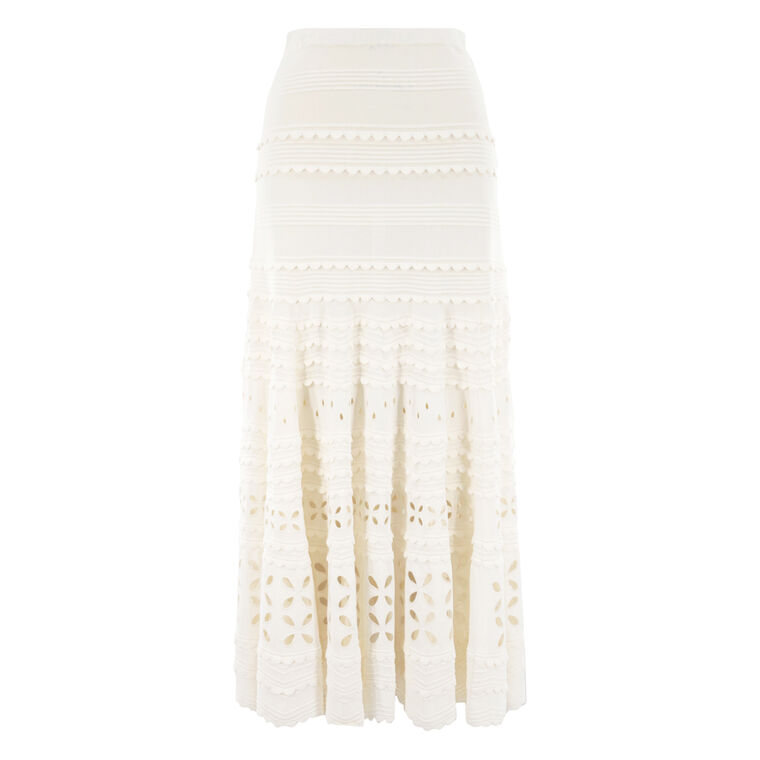 Annisa Eyelet Knit Midi Skirt image number null