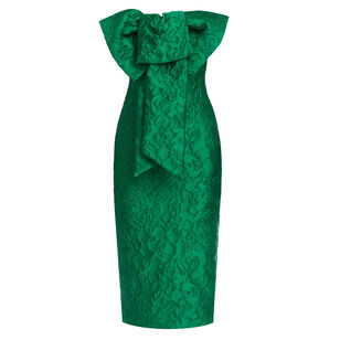 Strapless Cocktail Midi Dress With Bow