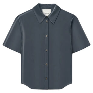 Clare Alt-Leather Short Sleeve Top