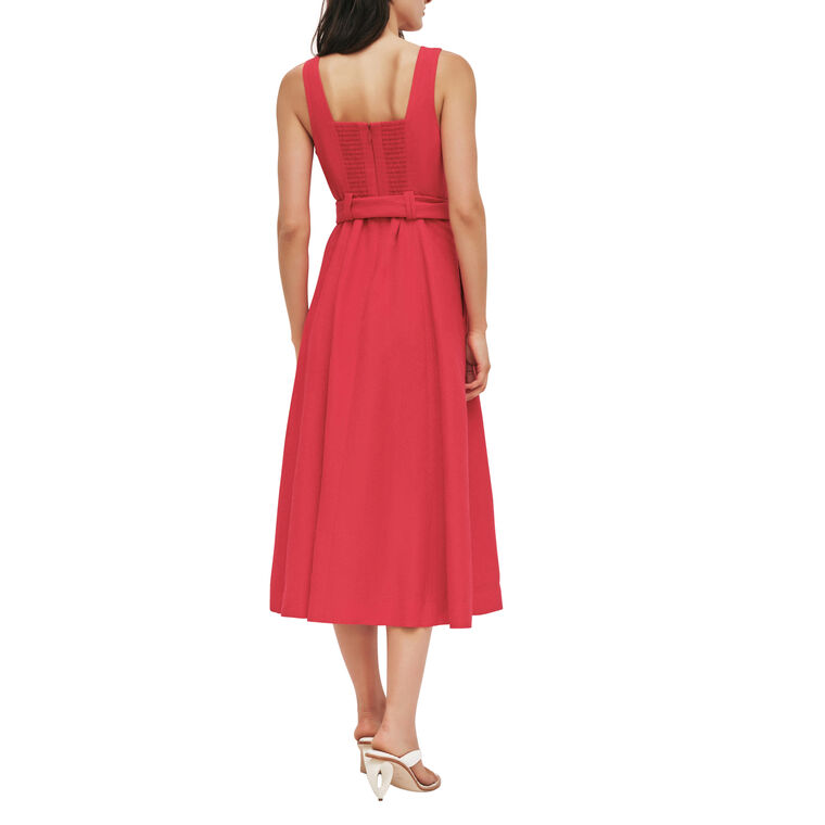Leonie Sleeveless Belted Button-Front Midi Dress image number null