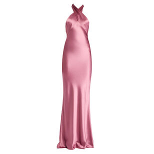 Wrenley Satin Halterneck Maxi Dress