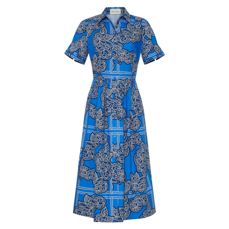 Malena Short Sleeve Belted Midi Dress image number null