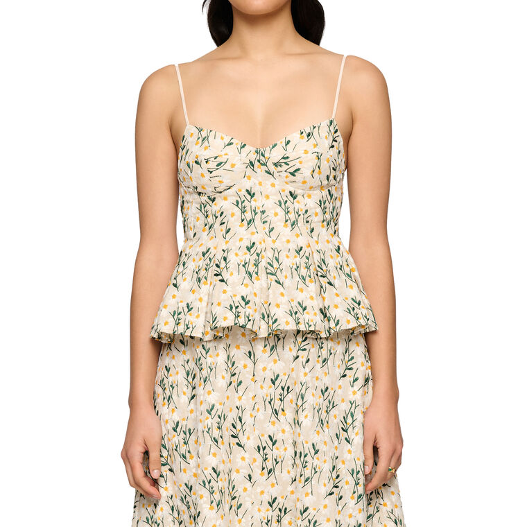 Leyla Top With Daisy Print image number null