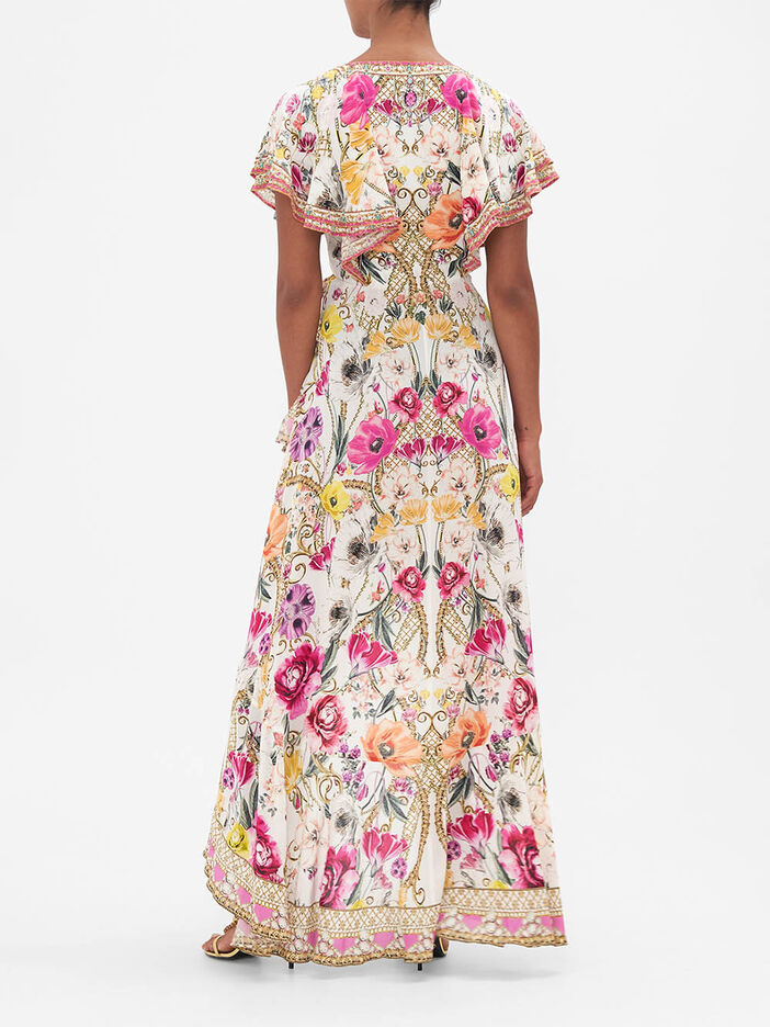 Frill Sleeve Long Dress image number null