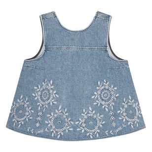 Broderie Anglaise Sleeveless Denim Top