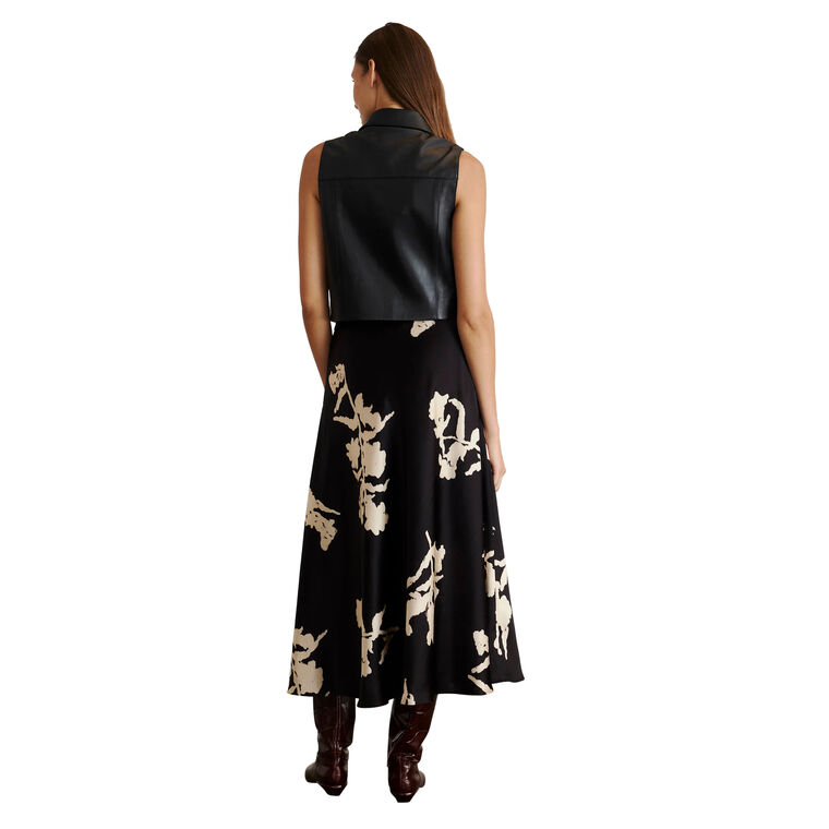 Beth Satin A-Line Midi Skirt image number null