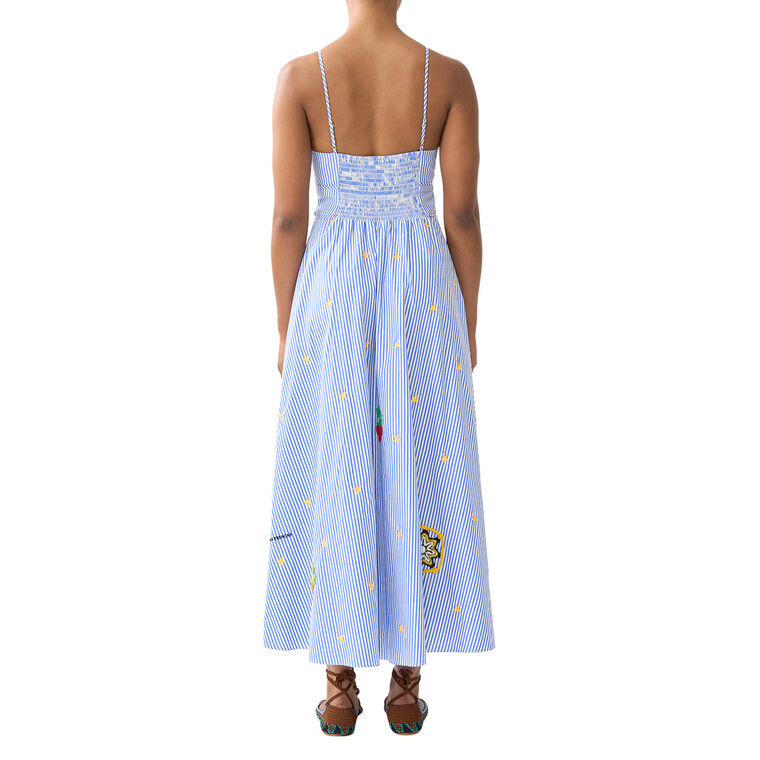Sleeveless Waistband Midi Dress With Tie Detail image number null