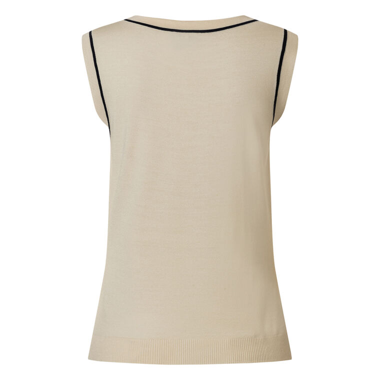 Phia Sleeveless Silk Knit Top image number null