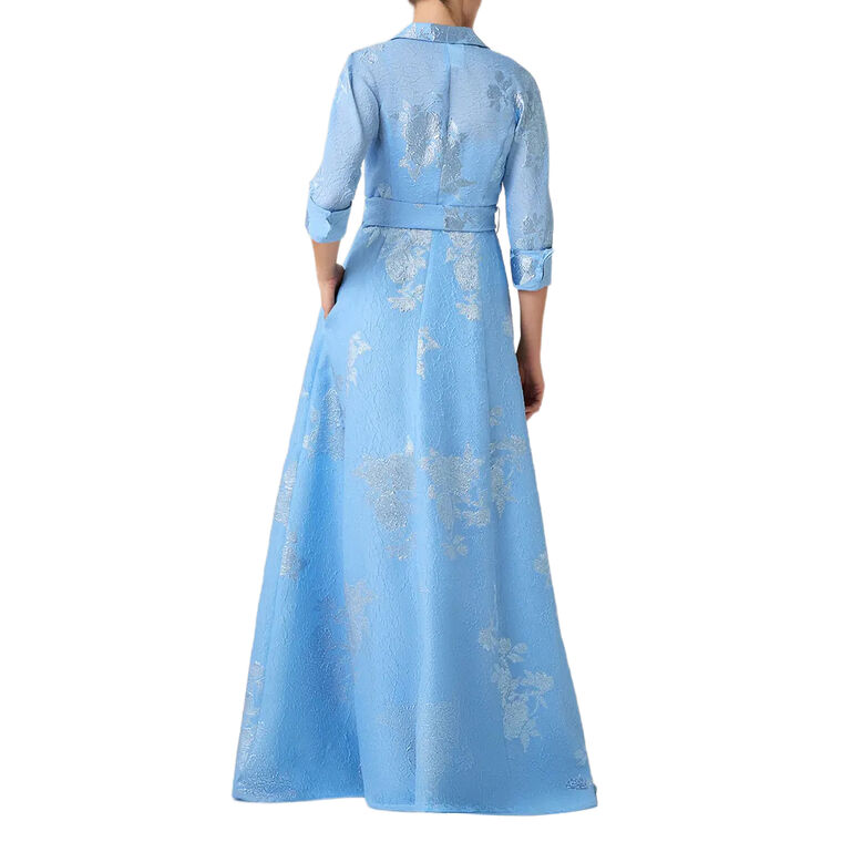 Metallic Jacquard Shirt Waist Gown image number null