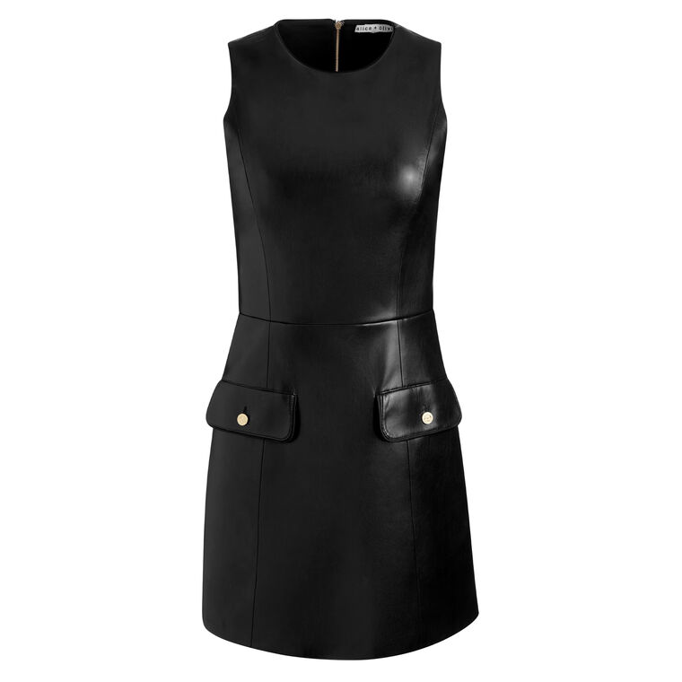 Marcella Sleeveless Vegan Leather Mini Dress image number null