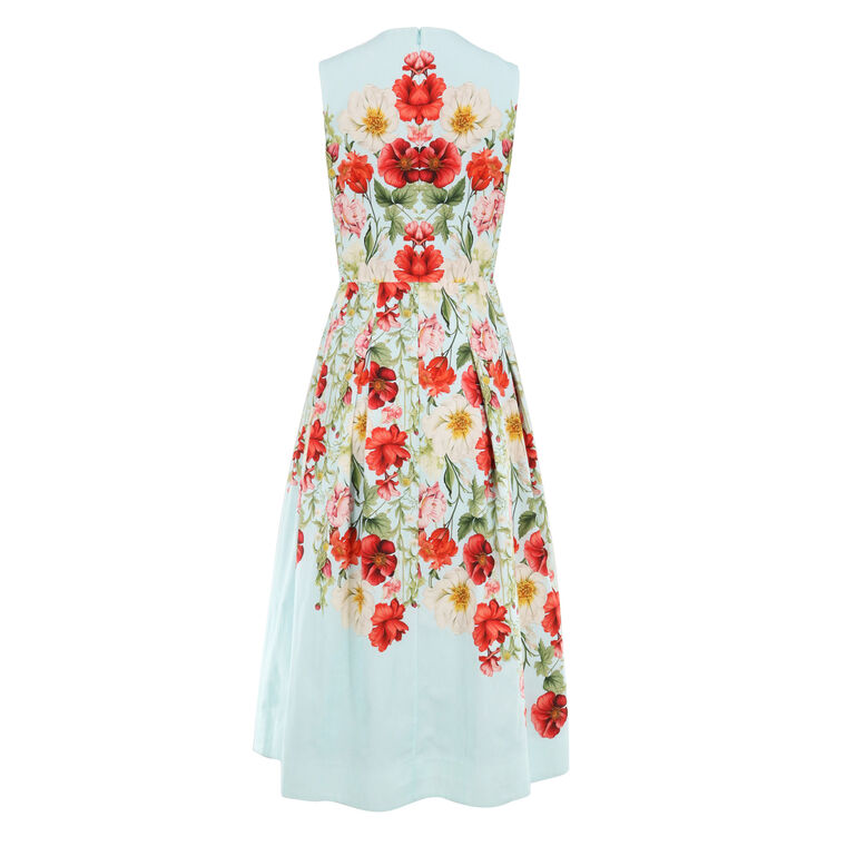 Floral Cotton Sleeveless Daytime Fit And Flare Dress image number null
