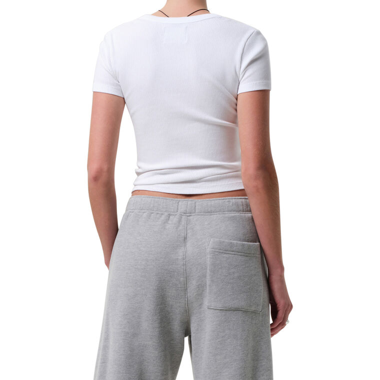 Maude Ribbed U-Neck Short Sleeve Tee image number null