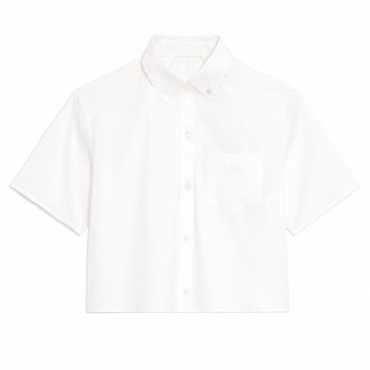 Cropped Short-Sleeve Shirt image number null