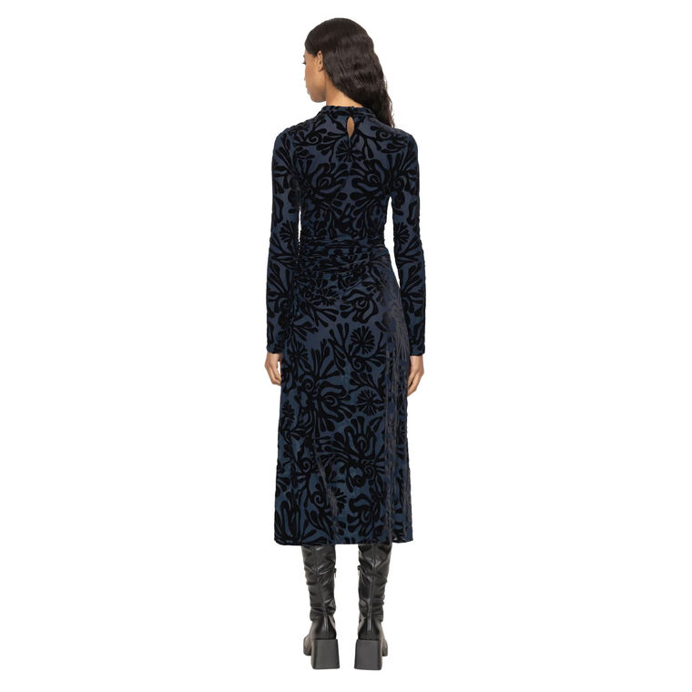 Alia Stretch Velvet Burnout Dress image number null